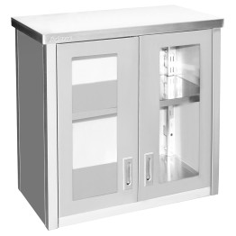 Commercial Stainless Steel Wall Cabinet with Glass Swing Doors 600 x 400 x 800mm | CaterEq CESWCGDHH60402 Commercial Stainless Steel Wall Cabinet with Glass Swing Doors 600 x 400 x 800mm | CaterEq CESWCGDHH60402