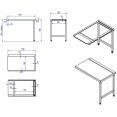 Unloading table Right side 1100x650x850mm No bottom shelf No splashback Stainless steel - CESWT11065L