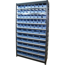 Commercial Heavy Duty Boltless Shelving Unit 12 Shelves 59 bins Melamine Shelves 900x300x1830mm - CESY309012