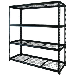 Commercial Heavy Duty Wire Shelving Unit 4 Shelves 1600kg Loading Capacity 1200x450x1830mm - CESY45120