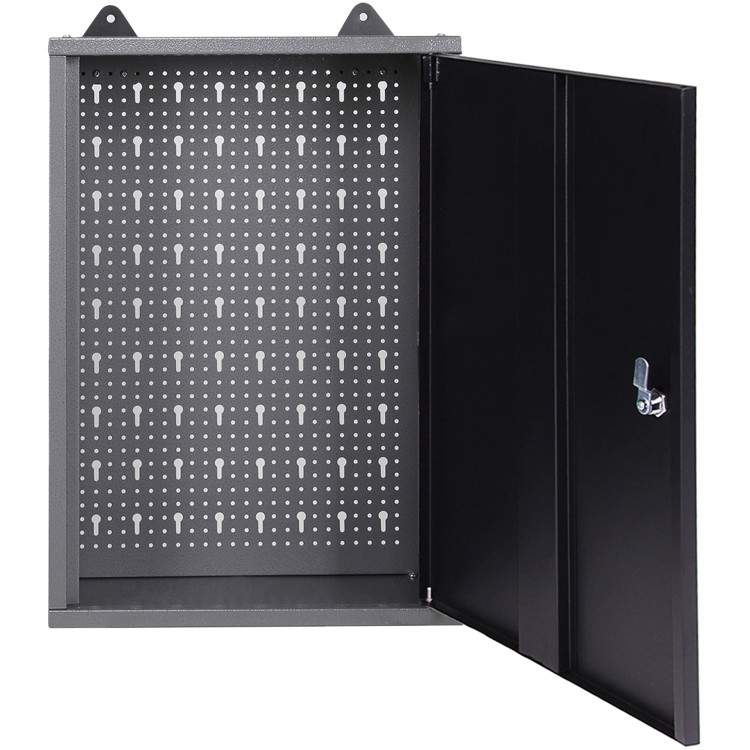 Professional Grey and Black Wall Mounted Tool Cabinet with Key 400x200x600mm - CETC001