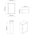 Professional Grey and Black Wall Mounted Tool Cabinet with Key 400x200x600mm - CETC001