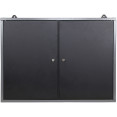 Professional Grey and Black Wall Mounted Double Door Tool Cabinet with Key 800x200x600mm - CETC002
