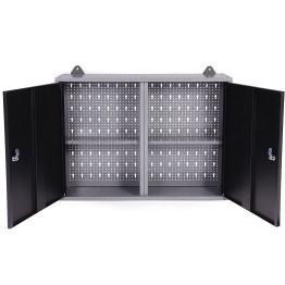 Professional Grey and Black Wall Mounted Double Door Tool Cabinet with Key 800x200x600mm - CETC002