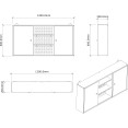 Professional Grey and Black Wall Mounted Double Door Tool Cabinet with Open Shelf/Rack and Key 1200x200x600mm - CETC003