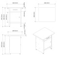 Professional Grey and Black Workshop Workbench with 30mm Wooden Desktop, Drawer and Lockable Door 600x600x850mm - CETC004