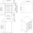 Professional Grey and Black Workshop Drawer Workbench with 30mm Wooden Desktop 600x600x850mm - CETC005