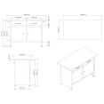 Professional Grey and Black Workshop Workbench with 30mm Wooden Desktop, Drawers and Lockable Doors 1200x600x850mm - CETC006
