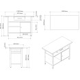 Professional Grey and Black Workshop 2 Layer Workbench with 2 Lockers and 30mm Wooden Desktop 1200x600x850mm - CETC006B