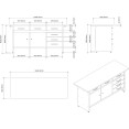 Professional Grey & Black Workshop Workbench with 30mm wooden desktop 6 drawers & 2 lockable doors 1600x600x850mm - CETC008