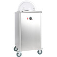 Heated Plate dispenser trolley Stainless steel 12''/300mm 50 plates with Rolltop Cover - CETDDS1C