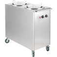 Heated Plate dispenser trolley Stainless steel 12''/300mm 2x50 plates with Rolltop Cover - CETDDS2C