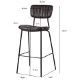 Modern High Bar Stool with PU Leather Seat Dark Brown 460x540x1140mm | CaterEq CETGS106
