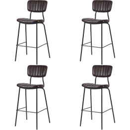 Modern High Bar Stool with PU Leather Seat Dark Brown 460x540x1140mm | CaterEq CETGS106