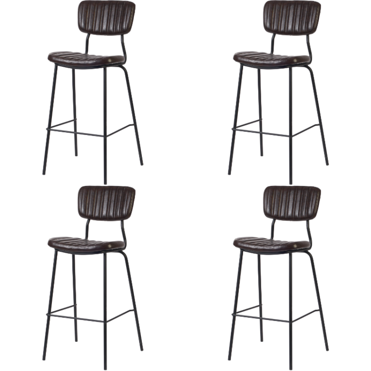 Modern High Bar Stool with PU Leather Seat Dark Brown 460x540x1140mm | CaterEq CETGS106