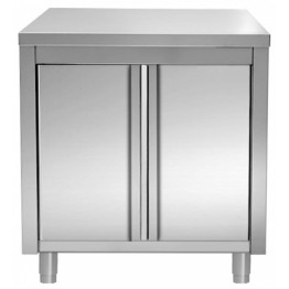 Commercial Worktop Floor Cupboard Hinged doors Stainless steel 800x700x850mm - CEVTC87SL