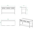 B GRADE Professional Work table 3 drawers Stainless steel Bottom shelf Upstand 2000x700x900mm | CaterEq THATS207A3D B GRADE 