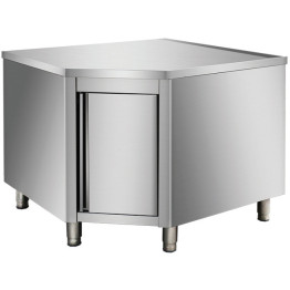 Commercial Worktop Floor Cupboard Corner unit Hinged door Stainless steel Sides 700mm - CEVTC107C