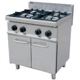 Professional Gas cooker on Cabinet base 4 burners 20kW - CETHG7F4PW
