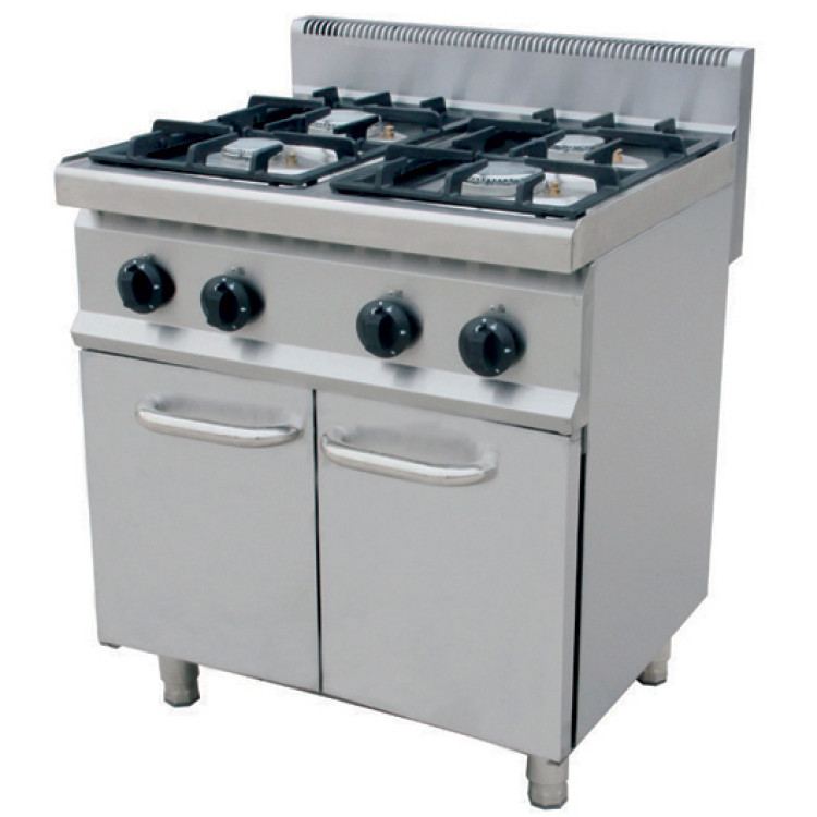 Professional Gas cooker on Cabinet base 4 burners 20kW - CETHG7F4PW