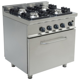 Professional Gas range 4 burners 20kW Electric oven 4.8kW - CETHG7F4PWFE