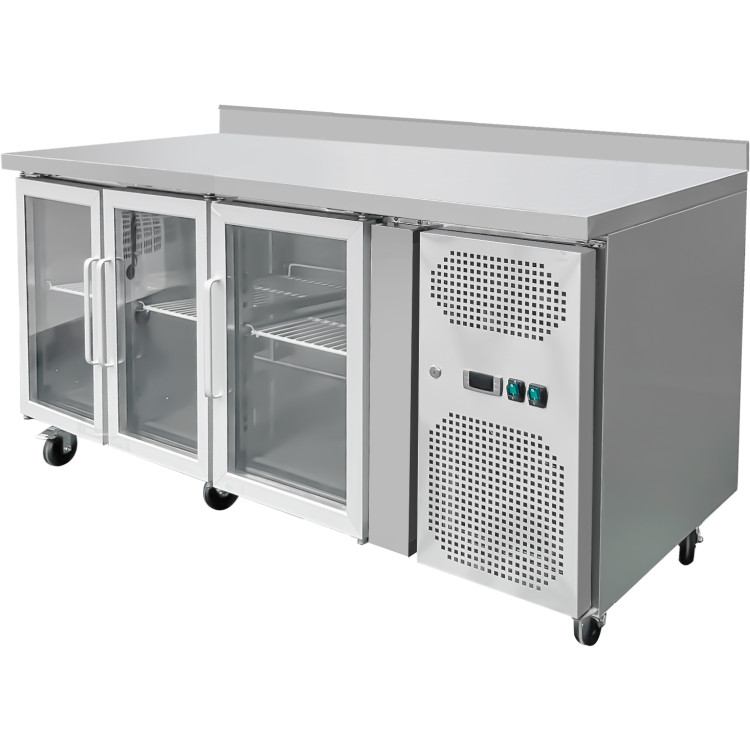 Commercial Refrigerated Counter Upstand 3 glass doors Depth 700mm - CETHP3200TNG