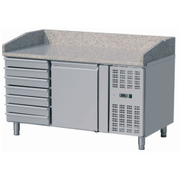 Refrigerated pizza preparation table 1 door 7 neutral drawers - CETHPZ1610TN