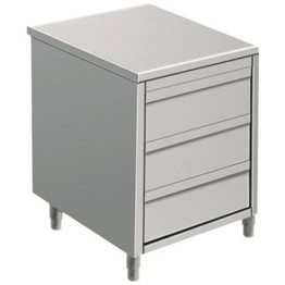 Commercial drawer cabinet Stainless steel 3 drawers Width 500mm Depth 600mm - CEVIG563