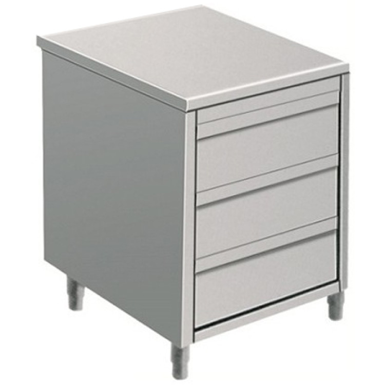 Commercial drawer cabinet Stainless steel 3 drawers Width 500mm Depth 600mm - CEVIG563