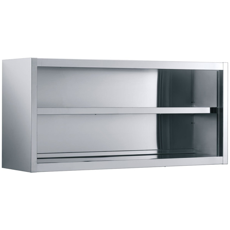 Wall cabinet Open Stainless steel Width 1200mm Depth 400mm - CEVWC124