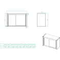 Wall cabinet Sliding doors Stainless steel Width 1600mm Depth 400mm - CETHWSR164