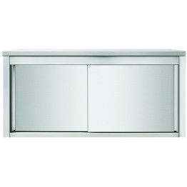 Wall cabinet Sliding doors Stainless steel Width 1000mm Depth 400mm - CEVWC104D