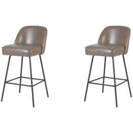 Taupe Upholstered Bar Stool with Black Metal Frame 475×595×960mm | CaterEq CETJG205