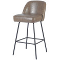 Taupe Upholstered Bar Stool with Black Metal Frame 475×595×960mm | CaterEq CETJG205