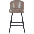 Taupe Upholstered Bar Stool with Black Metal Frame 475×595×960mm | CaterEq CETJG205