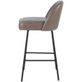 Taupe Upholstered Bar Stool with Black Metal Frame 475×595×960mm | CaterEq CETJG205