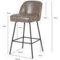 Brown Upholstered Bar Stool with Black Metal Frame 475×595×960mm | CaterEq CETJG206
