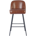 Brown Upholstered Bar Stool with Black Metal Frame 475×595×960mm | CaterEq CETJG206