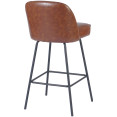 Brown Upholstered Bar Stool with Black Metal Frame 475×595×960mm | CaterEq CETJG206