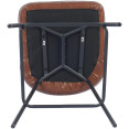 Brown Upholstered Bar Stool with Black Metal Frame 475×595×960mm | CaterEq CETJG206