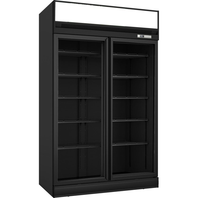 Commercial Display cooler 1195 litres Double hinged doors Top mount Black - CETR101BLACK