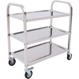 Commercial Serving/Service/Clearing Trolley Stainless steel 3 tier 750x400x835mm - CE19013