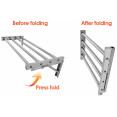 Commercial Foldable Stainless Steel Wall Mounted Rack Shelf 1200×300×230mm 4 Tube | CaterEq CETRW51230 Commercial Foldable Stainless Steel Wall Mounted Rack Shelf 1200×300×230mm 4 Tube | CaterEq CETRW51230