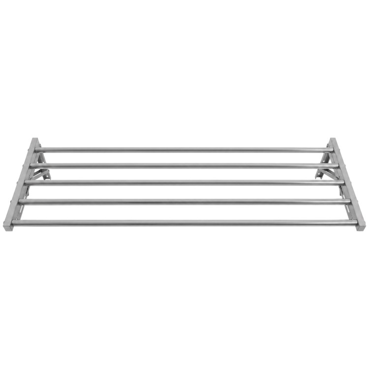 Commercial Foldable Stainless Steel Wall Mounted Rack Shelf 1200×400×230mm 5 Tube | CaterEq CETRW51240 Commercial Foldable Stainless Steel Wall Mounted Rack Shelf 1200×400×230mm 5 Tube | CaterEq CETRW51240