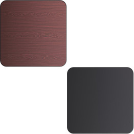 Laminated Square Table top Reversible Mahagony & Black 24x24'' - CETT2424MB