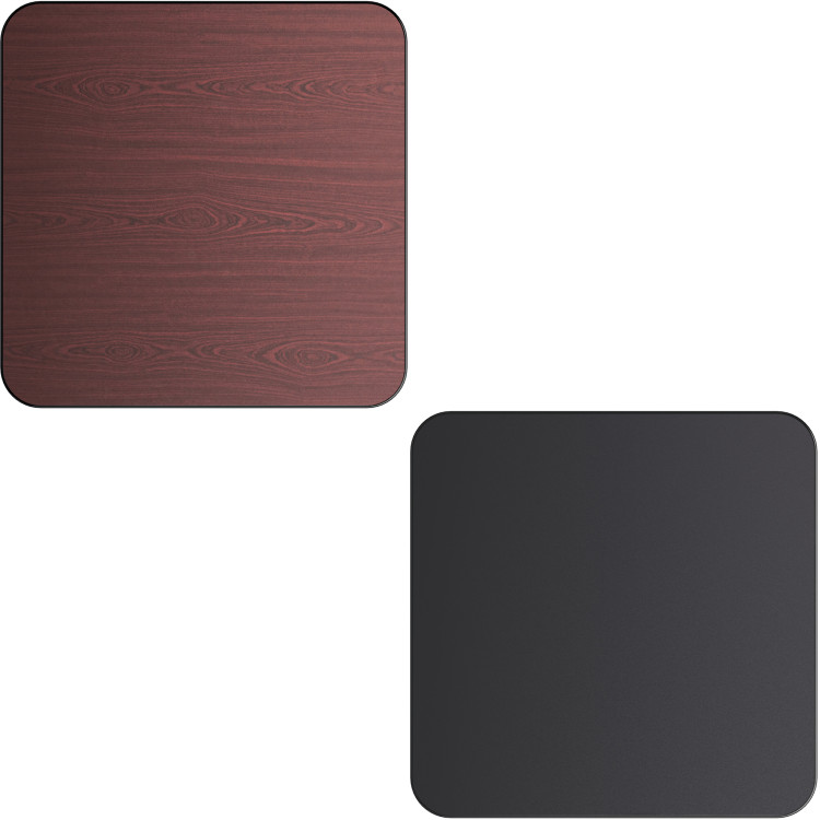 Laminated Square Table top Reversible Mahagony & Black 24x24'' - CETT2424MB