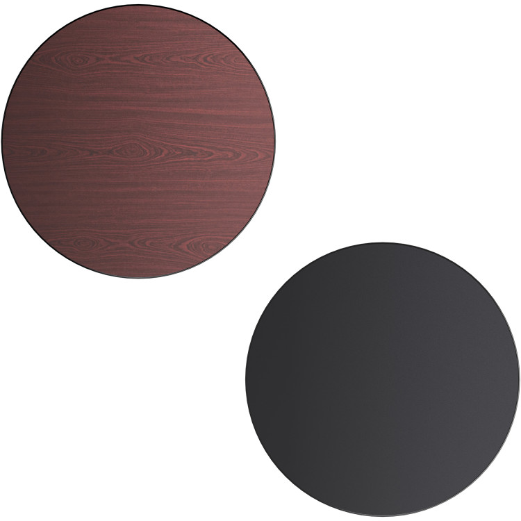 Laminated Round Table top Reversible Mahagony & Black Ø30'' - CETT30RMB
