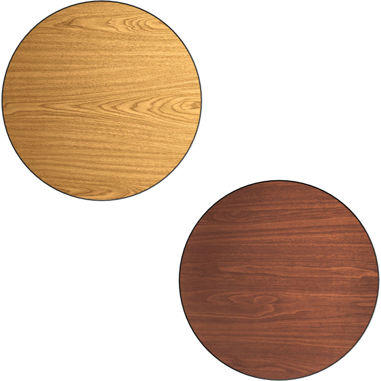 Laminated Round Table top Reversible Walnut & Natural Ø30'' - CETT30RWN