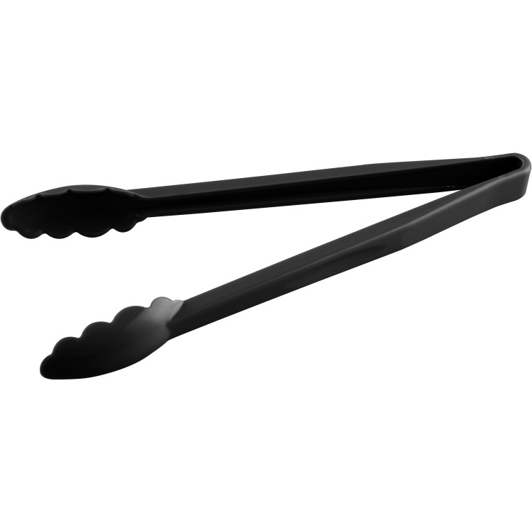 12" Catering Buffet Tongs Black Polycarbonate- CEUTITONG12