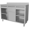 B GRADE Commercial Stainless Steel Tall Coffee Station Table with Drawers 1500×600×1150mm | CaterEq VC156FBU B GRADE 